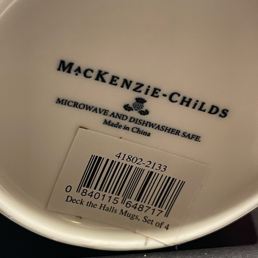 Mackenzie Childs - Deck the Halls Mugs
Set 4 - Picture 8 of 11